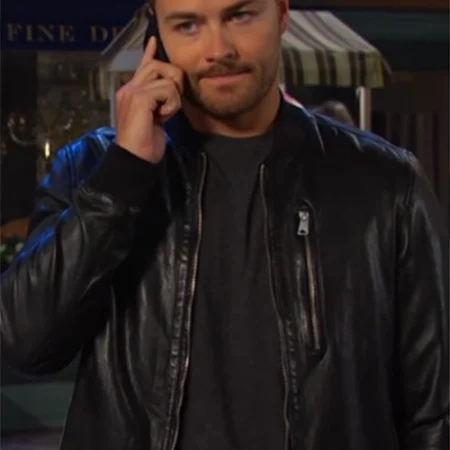 Peyton Meyer Days of Our Lives Leather Bomber Jacket