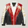 Singer G Eazy Dancing Kid Palm Tree Black Red White Bomber Real and Faux Leather Jacket For Men and Women