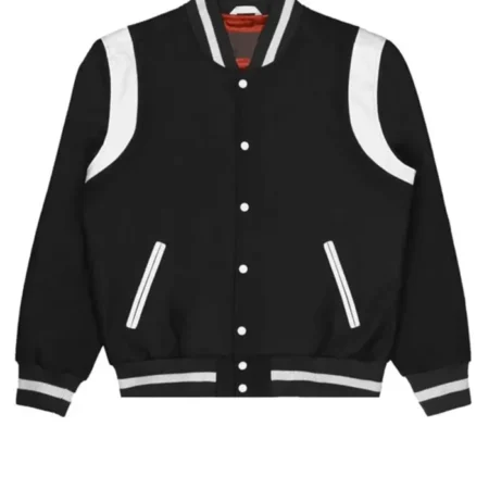 Singer G Eazy Lady Killers Saint Laurent White Striped Black Varsity Wool Jacket For Men and Women