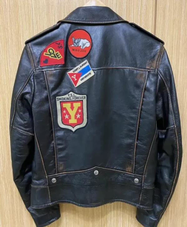 Singer G Eazy Saint Laurent Paris Vintage Calf Real and Faux Leather Jacket For Men and Women