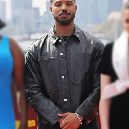 Sinners Michael B Jordan Black Leather Jacket Front