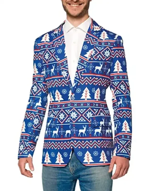 SuitMeister Blue Christmas Blazer