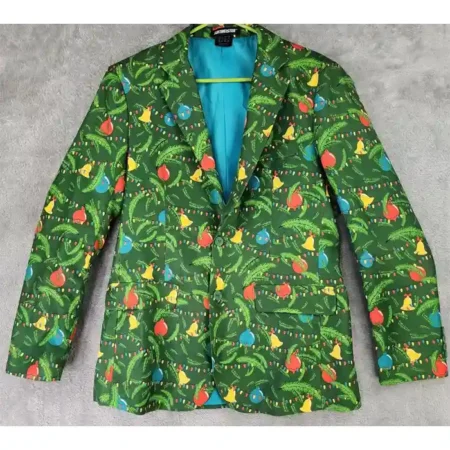 SuitMeister Green Two Button Christmas Blazer