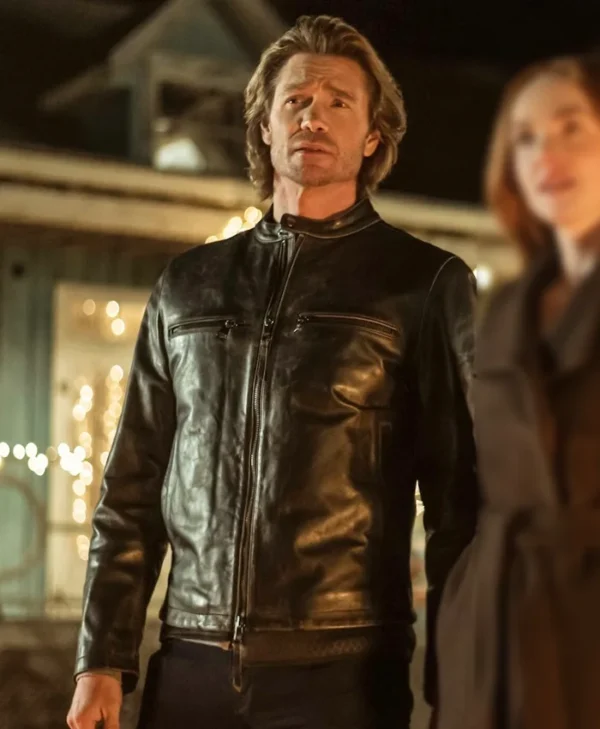 Sullivans Crossing S03 Cal Jones Black Leather Jacket Front webp