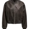 Sullivans Crossing S03 Lindura Brown Bomber Leather Jacket webp