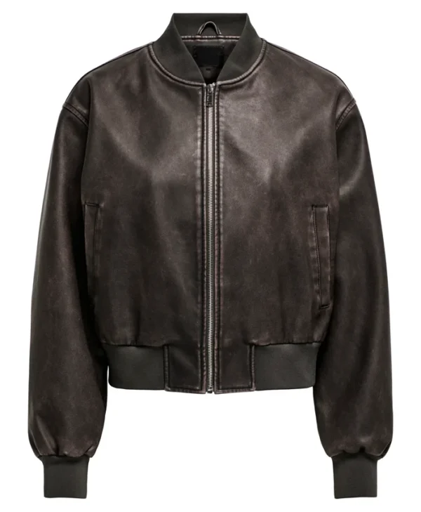 Sullivans Crossing S03 Lindura Brown Bomber Leather Jacket webp