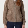 Sullivans Crossing S03 Lindura Brown Suede Bomber Jacket webp