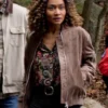 Sullivans Crossing S03 Lindura Suede Bomber Jacket webp