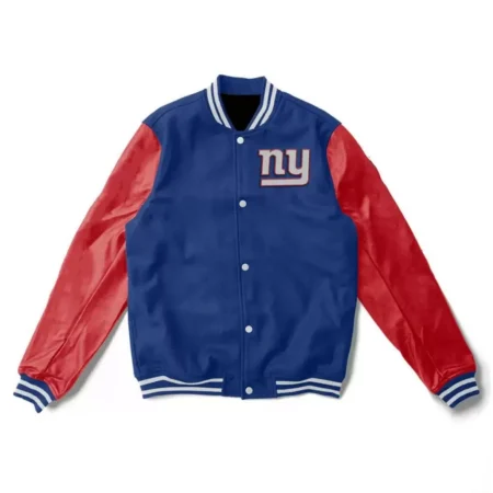 Super Bowl 4x Champions NY Giants Blue Red Letterman Jacket webp
