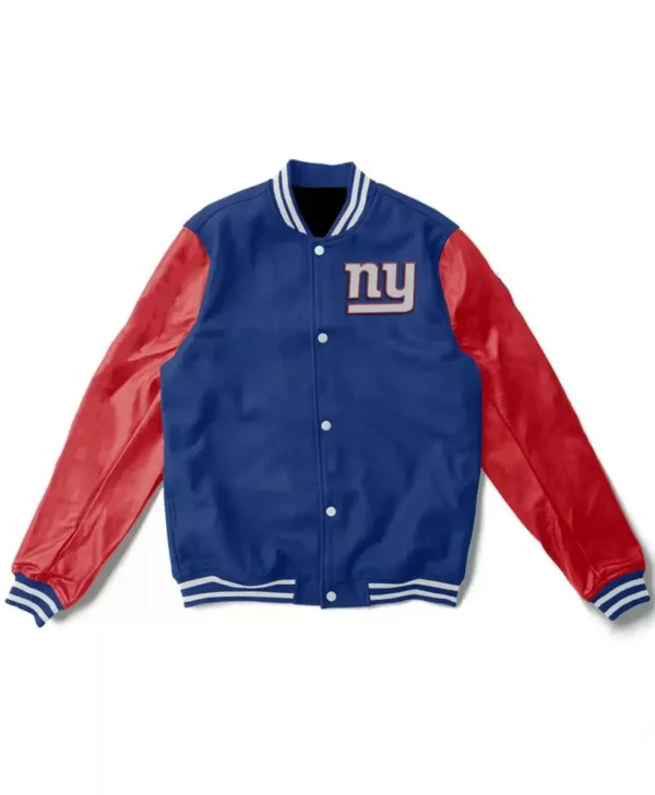 Super Bowl 4x Champions NY Giants Blue Red Letterman Jacket webp
