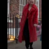 Ted Lasso Juno Temple Long Red Fur Coat webp