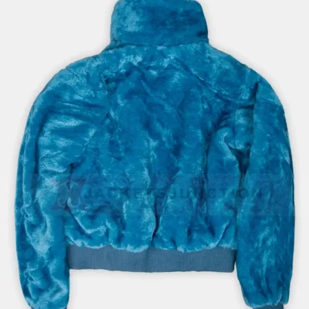 Ted Lasso Keeley Jones Blue Faux Fur Jacket On Sale webp
