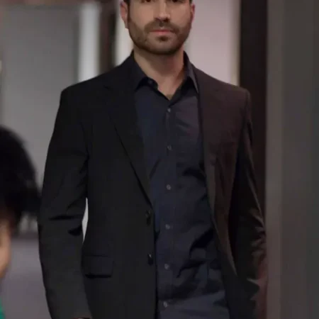 Ted Lasso Roy Kent Black Suiting Fabric Blazer webp