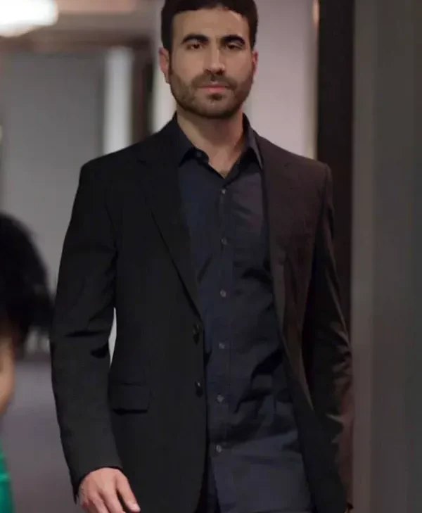 Ted Lasso Roy Kent Black Suiting Fabric Blazer webp