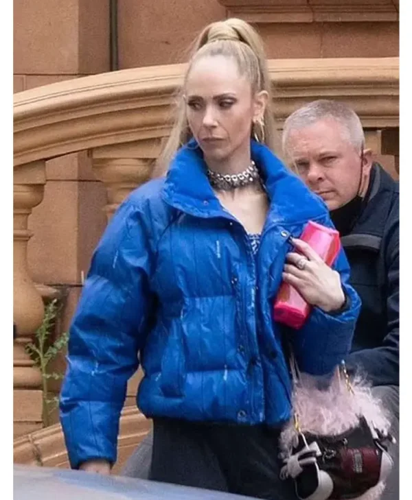 Ted Lasso S03 Juno Temple Blue Puffer Jacket webp