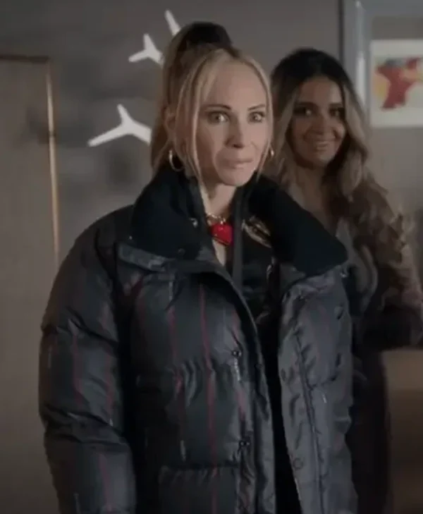 Ted Lasso S03 Keeley Jones Striped Puffer Jacket webp