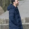 Ted Lasso S03 Roy Kent Navy Blue Puffer Coat webp