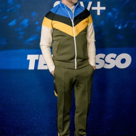 Ted Lasso S3 Premiere Jason Sudeikis Tracksuit webp