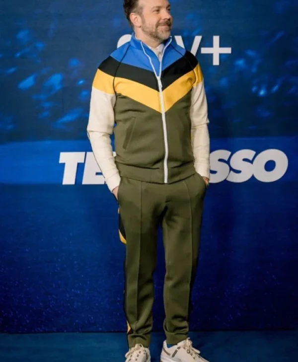 Ted Lasso S3 Premiere Jason Sudeikis Tracksuit webp