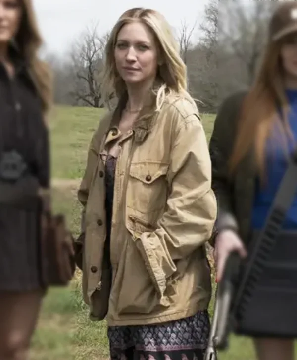 The Hunting Wives S01 Brittany Snow Brown Jacket Side