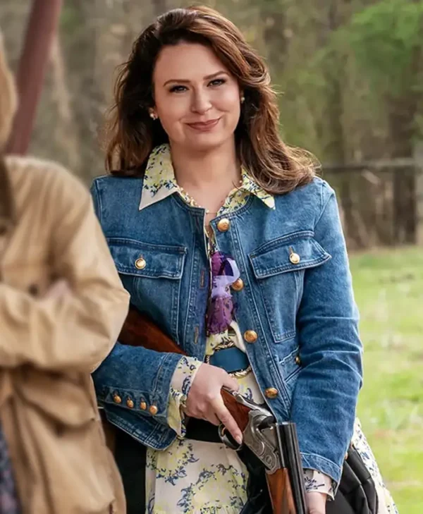 The Hunting Wives S01 Katie Lowes Blue Denim Jacket