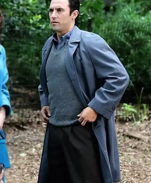 The Marvelous Mrs Maisel Milo Ventimiglia Grey Cotton Coat