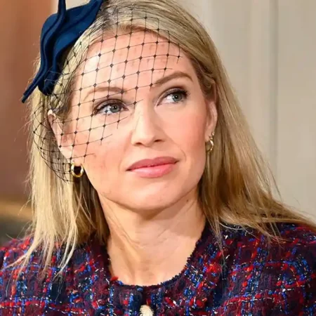 The Traitors US Britney Haynes Tweed Jacket front closeup webp