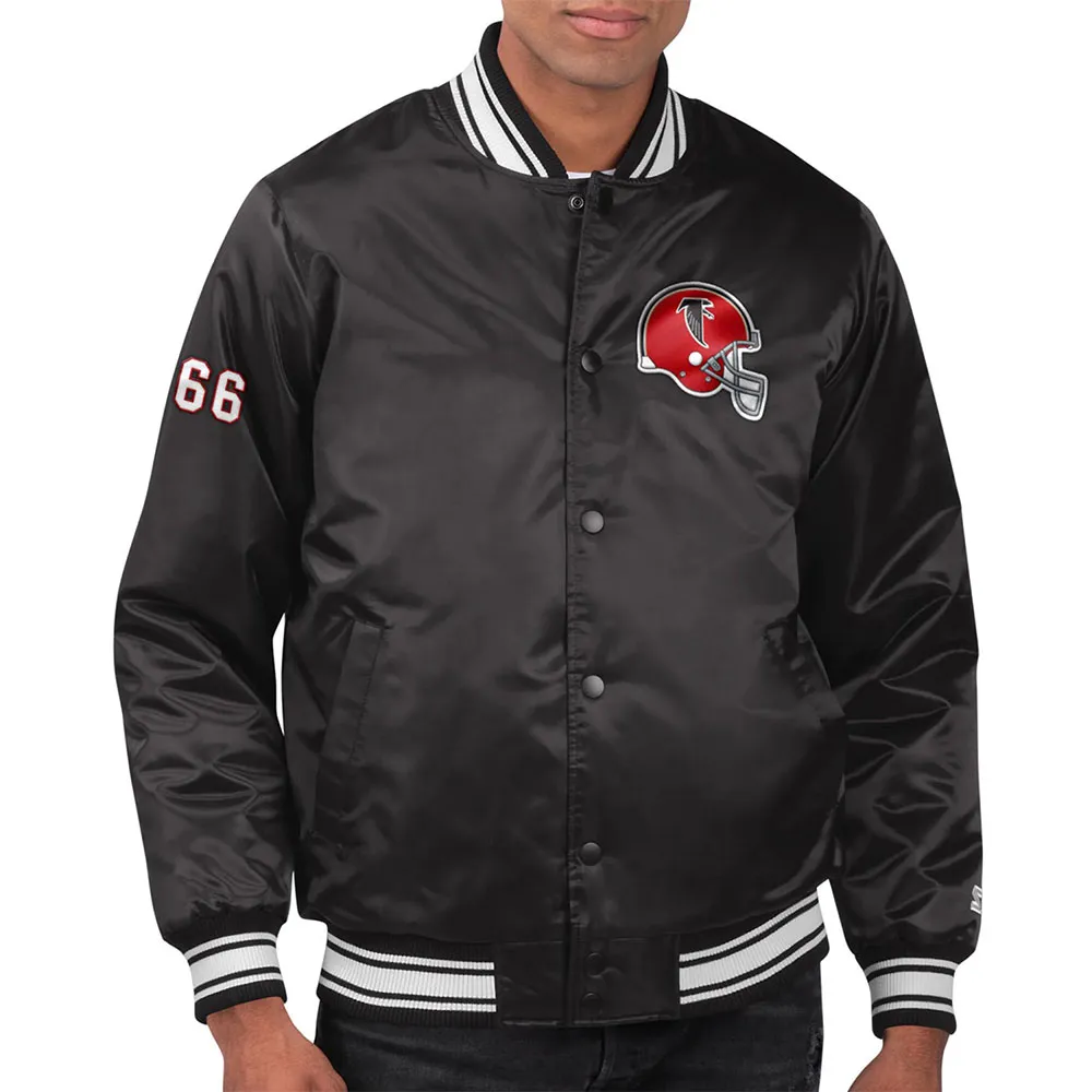 Throwback Helmet Atlanta Falcons Black Jacket webp