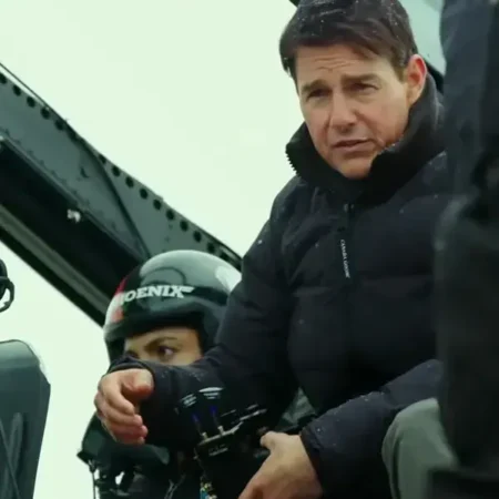 Top Gun Maverick Tom Cruise Parachute Black Puffer Jacket