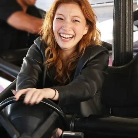 Twisted Metal Saylor Bell Curda Black Leather Blazer Front