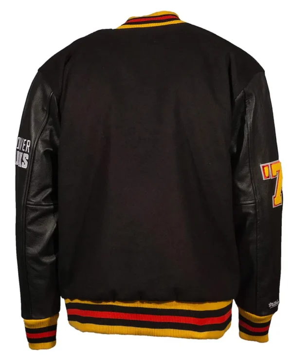 Vancouver Canucks Black Letterman Jacket For Sale