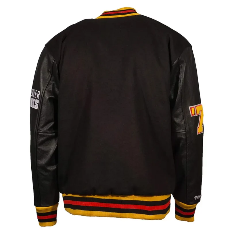 Vancouver Canucks Black Letterman Jacket For Sale