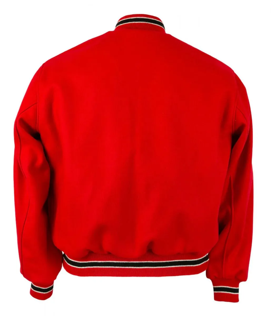 Varsity 1967 Atlanta Falcons Red Wool Jacket back webp