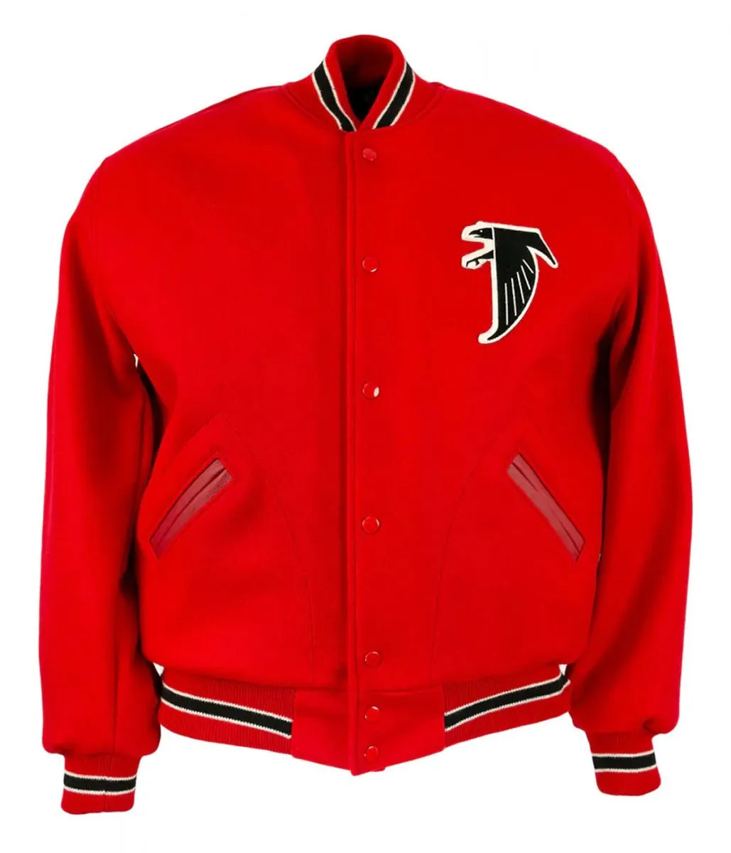 Varsity 1967 Atlanta Falcons Red Wool Jacket webp
