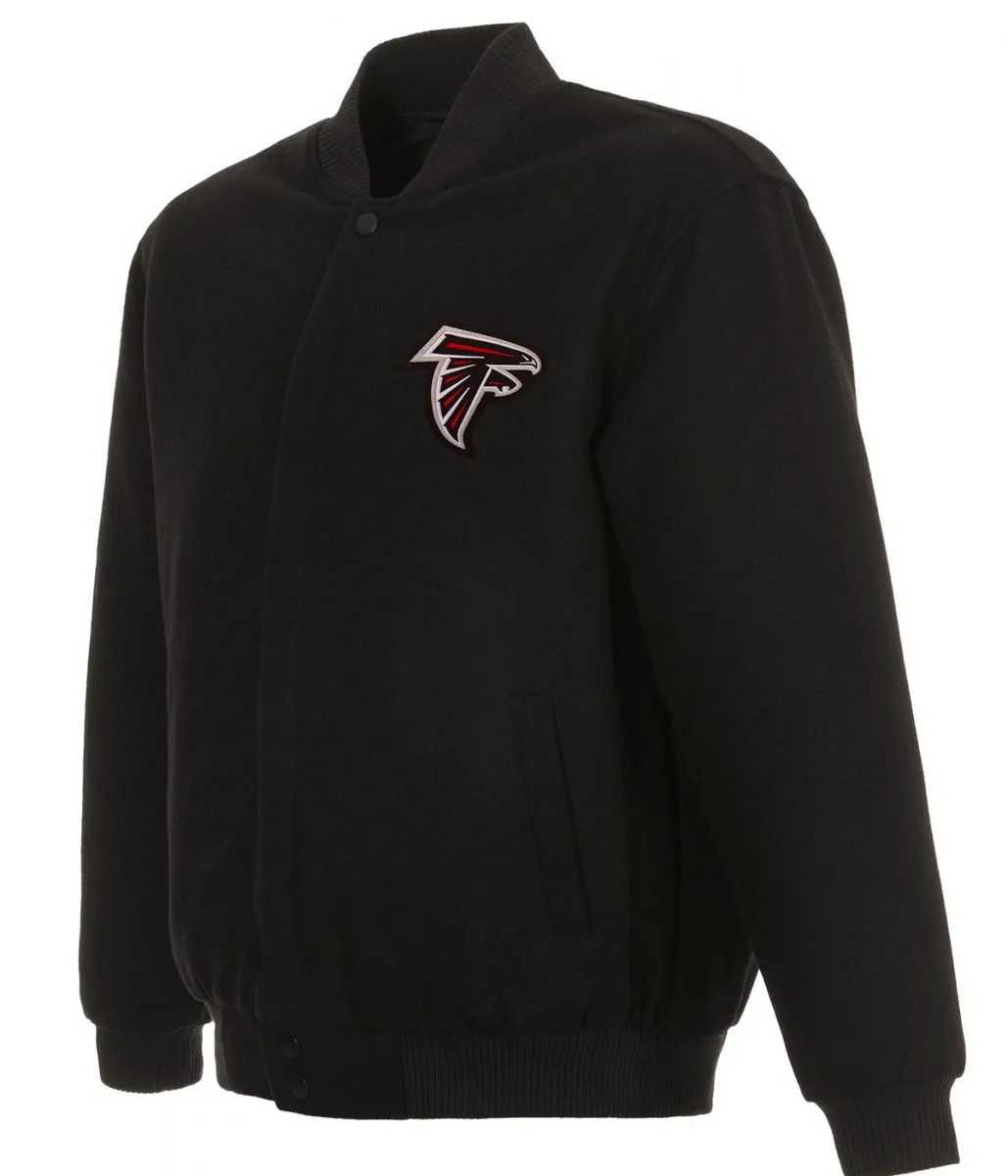Varsity Atlanta Falcons Black Wool Jacket webp