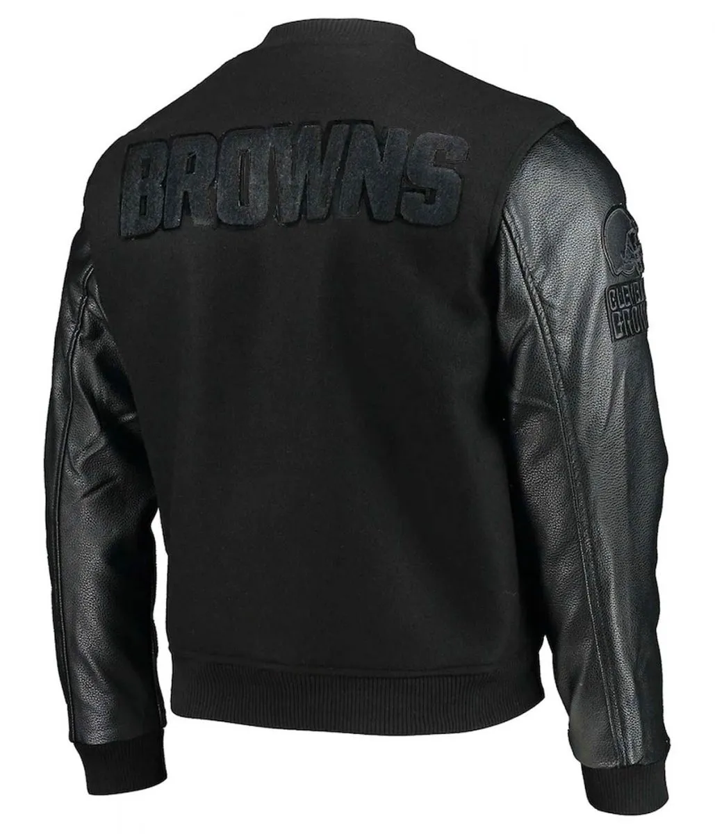 Varsity Cleveland Browns Black Jacket back webp