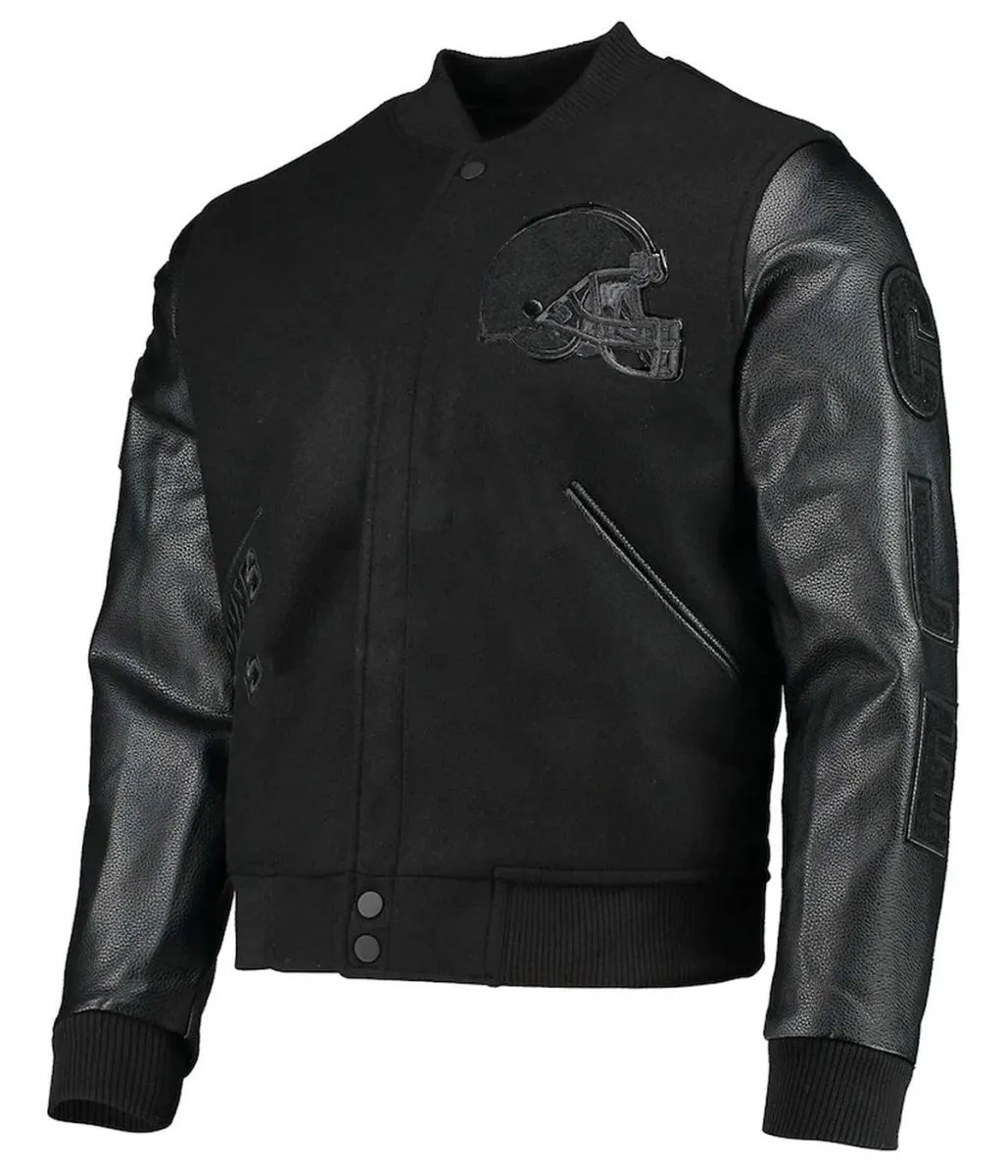 Varsity Cleveland Browns Black Jacket webp