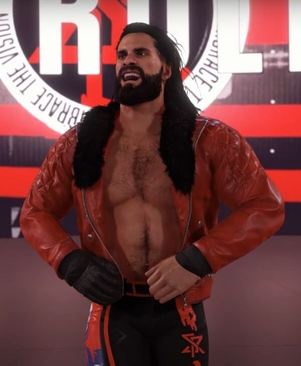 WWE 2K22 Seth Rollins Leather Jacket Seth Rollins Fur Jacket