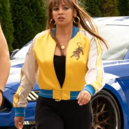 Wild Cards S02 Vanessa Morgan Embroidered Bomber Jacket webp