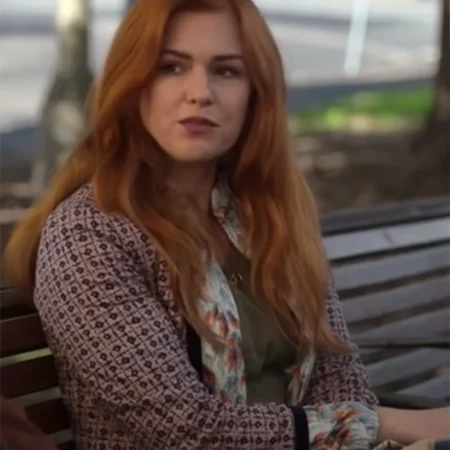 Wolf Like Me Isla Fisher Brown and Black Tweed Jacket right webp