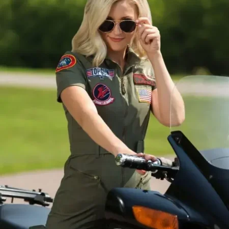 Womens Top Gun Green Cotton Flight Airforce Uniform Dress