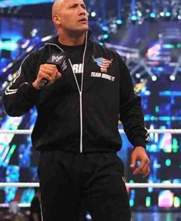 WrestleMania Dwayne Johnson Black And White Tracksuit