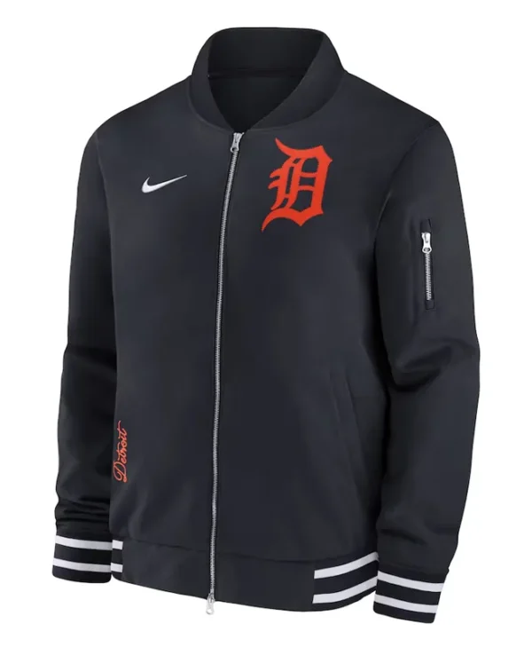 Detroit Tigers Black Bomber Full Zip Jacket