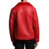 mens trucker red shearling leather jacket