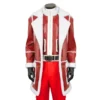red one santa claus leather coat
