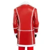 red one santa claus red leather coat