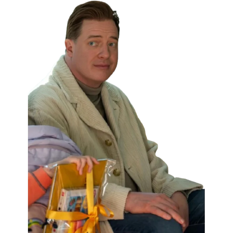 Rental Family 2025 Brendan Fraser Corduroy Coat
