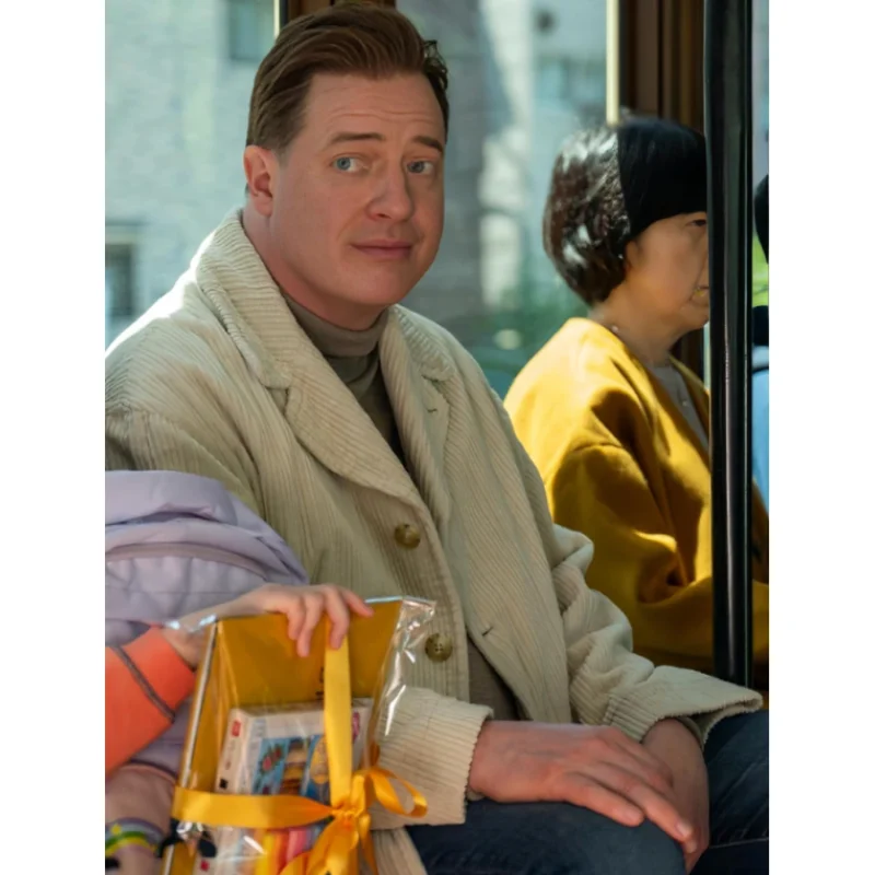 Rental Family 2025 Brendan Fraser Corduroy Coat