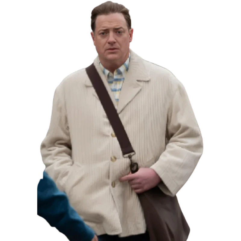 Rental Family 2025 Brendan Fraser Corduroy Coat