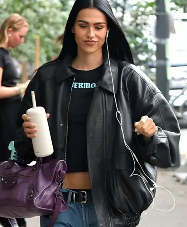2025 Amelia Gray Hamlin Black Leather Jacket